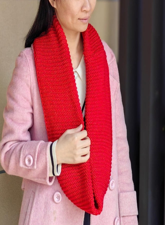 SYAYA Winter Scarf For Women, Chunky Knit Infinity Scarves Warm & Soft for Cold Weather - bufandas para mujer para frio U-S5-W (Red) - Image 5